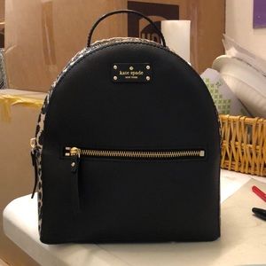 Kate Spade black leather and cheetah back pack